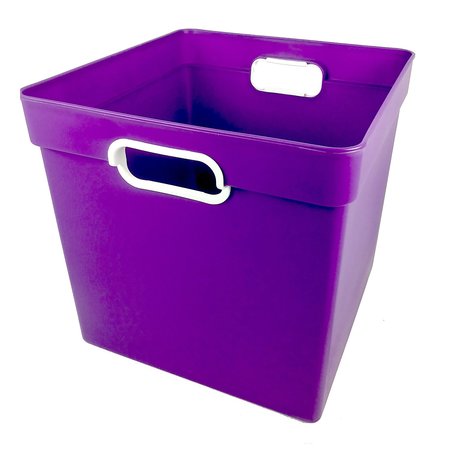 Romanoff Storage Bin, Plastic, Purple, 3 PK 72506